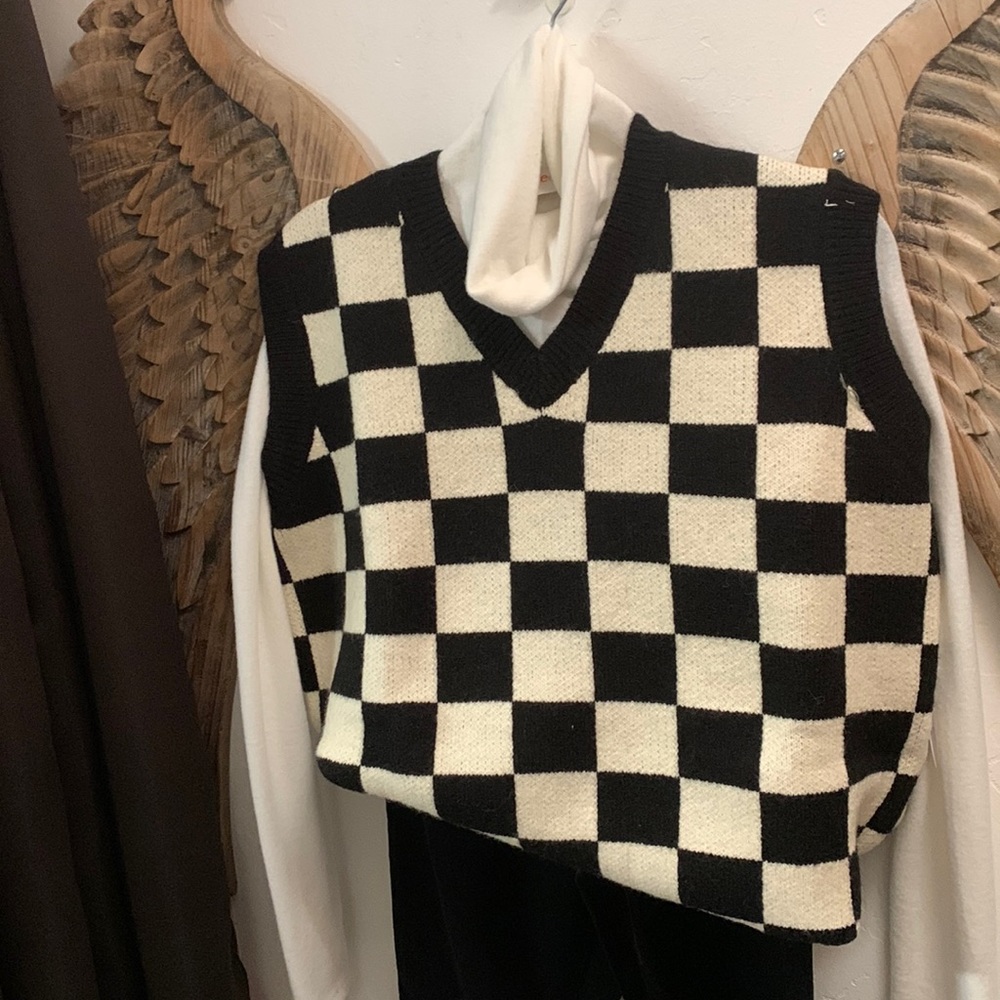 Classic black and white sweater vest